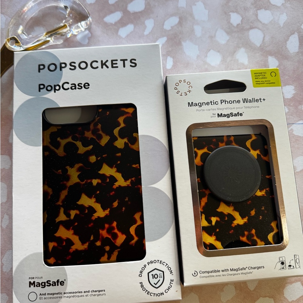 PopSocket PopCase and Magnetic Wallet -  Tortoiseshell